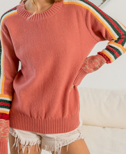 Load image into Gallery viewer, Vintage Brick Sweater w/ Stripes &amp; Animal Print
