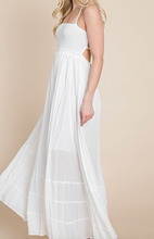 Load image into Gallery viewer, Black or White Boho Pleated Backless Maxi Dress
