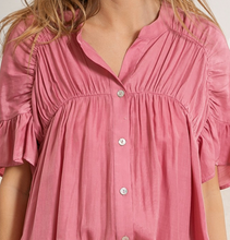 Load image into Gallery viewer, Berry Ruffle &amp; Shirred Shirt

