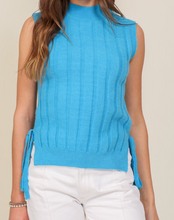 Load image into Gallery viewer, Cyan Blue Sleeveless Sweater
