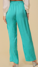 Load image into Gallery viewer, Blue Satin Leg Pants
