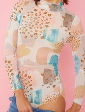 Load image into Gallery viewer, Pink &amp; Gray Animal Print Bodysuit
